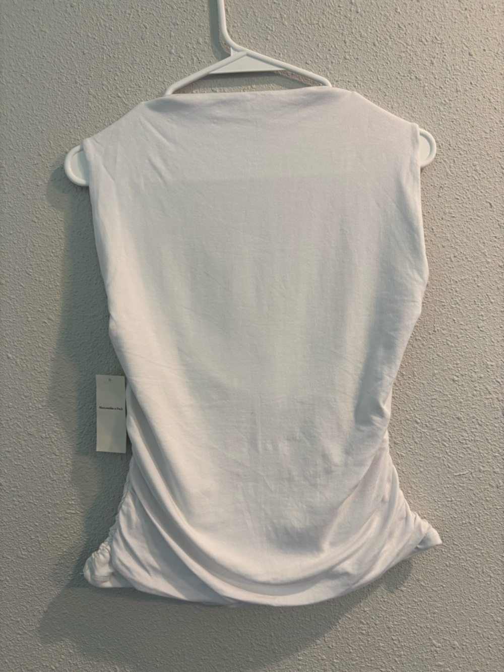 Abercrombie & Fitch White Square-Neck Tank with Ruched Sides - Picture 6 of 6